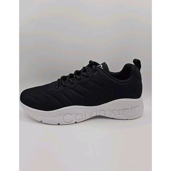Calvin Klein KC Cecyle Womens Black White Sneaker Athletic Shoes 11M NEW - Picture 1 of 7